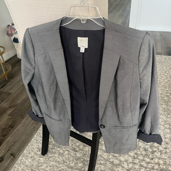 Women's Halogen (Nordstrom Brand) Peplum Waist Blazer Suit Jacket, Gray, Size 12 - Picture 1 of 9